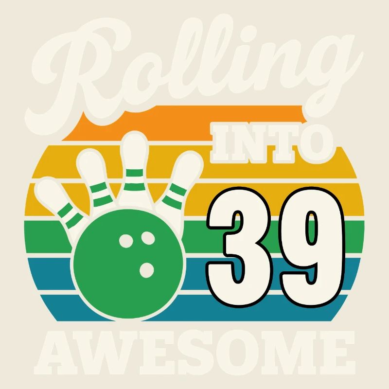 Bowling 39th Birthday Celebration Graphic