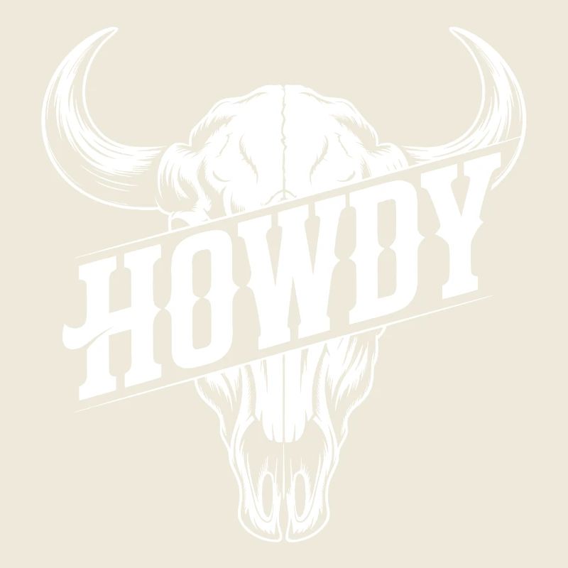 Howdy Schädel Western Print