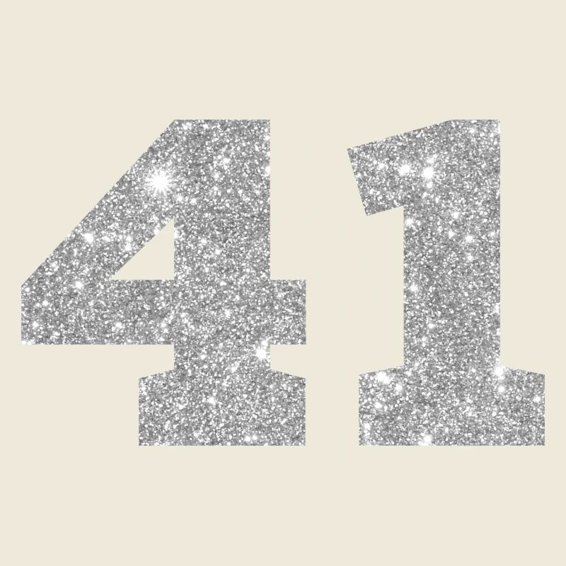 Nummer 41 Silberner Glitzer - 41. Jubiläum
