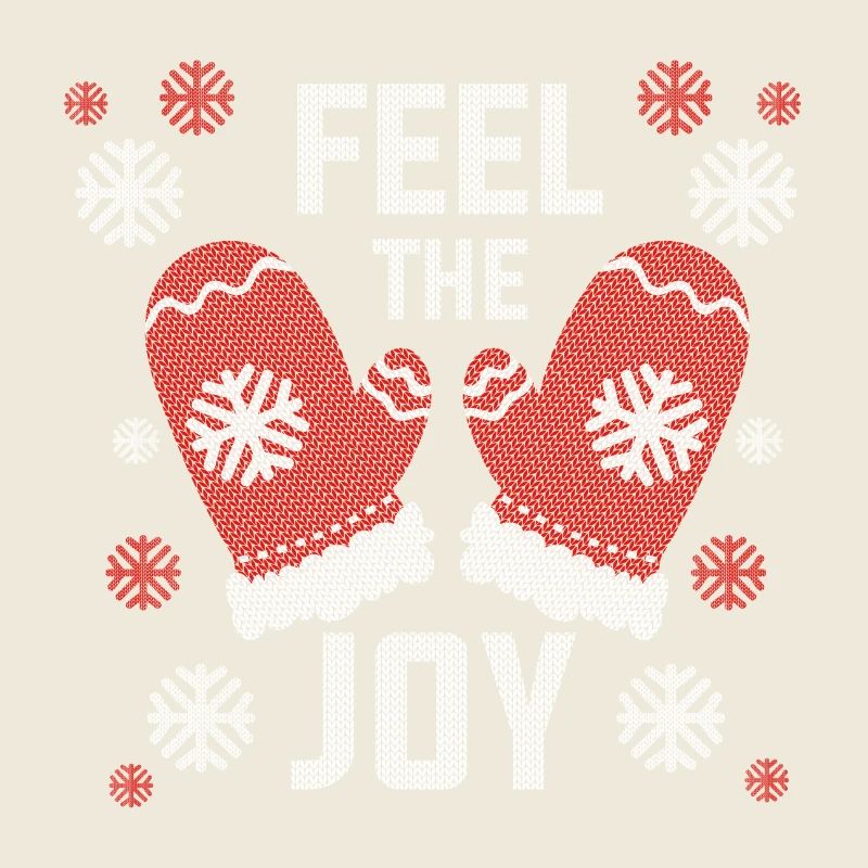 Ugly Christmas Winter Handschuhe Schneeflocken Joy