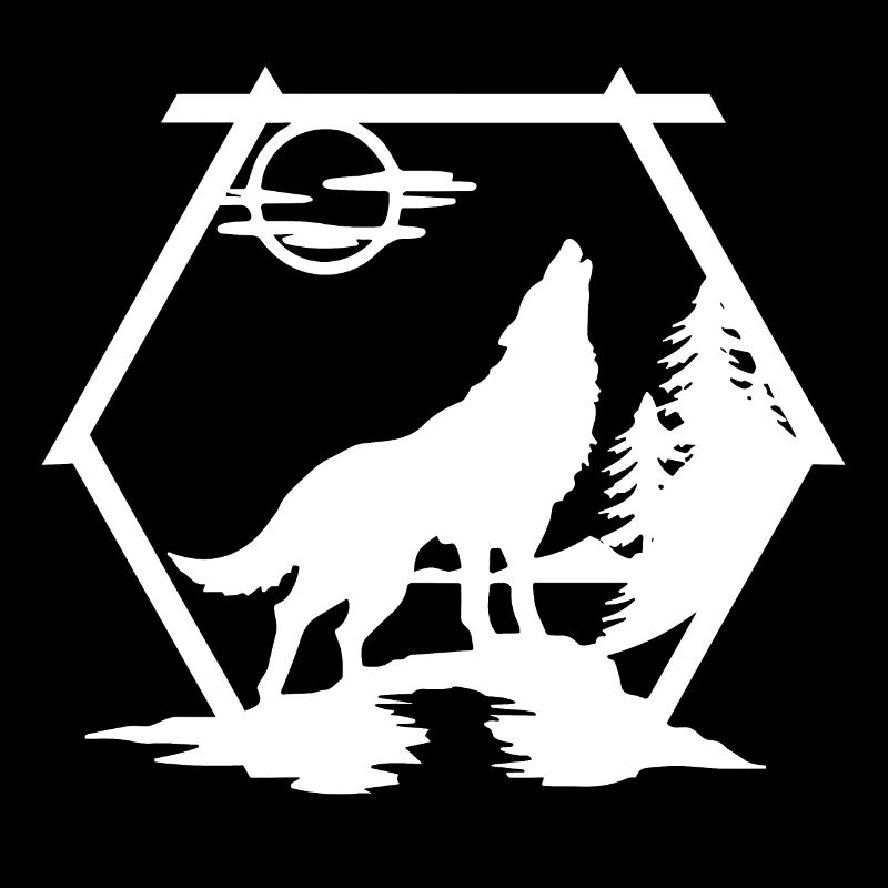 Le loup hurle à la lune - blanc