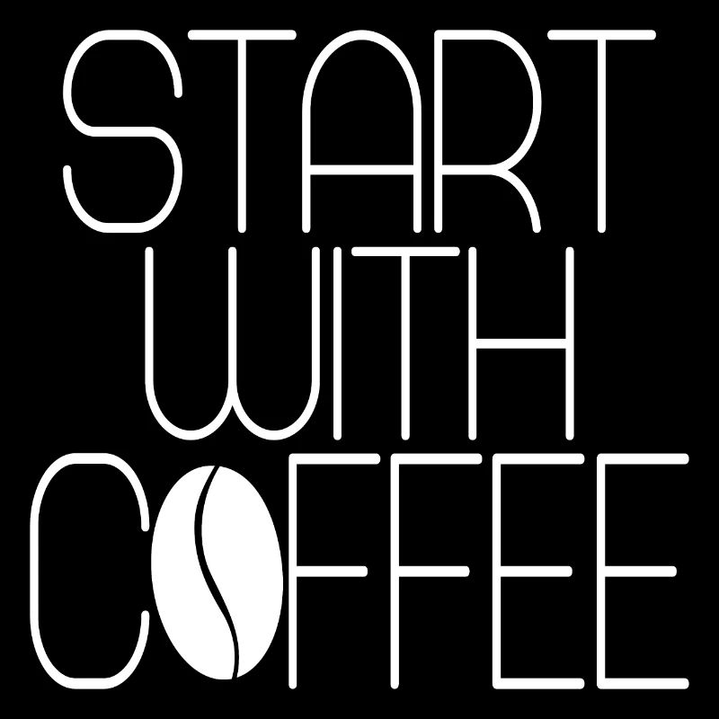 Start with coffee, white and coffee bean