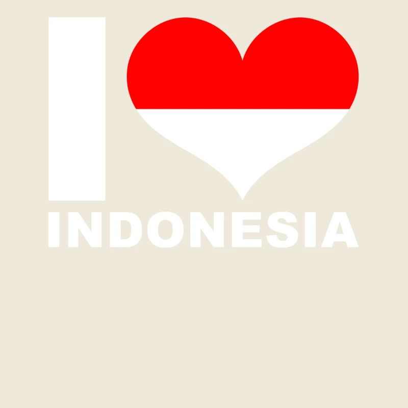 Ich liebe Indonesien Herz Flagge Indonesien