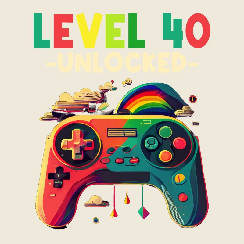 Level 40 Years Gaming 40s 40 Birthday