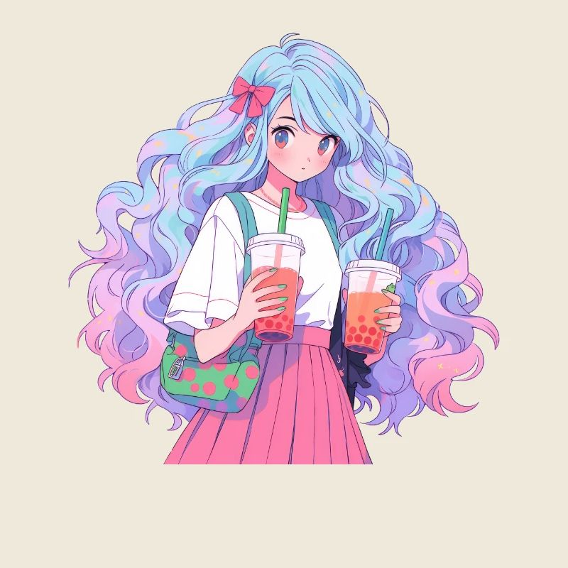 Anime et Boba Bubble Tea