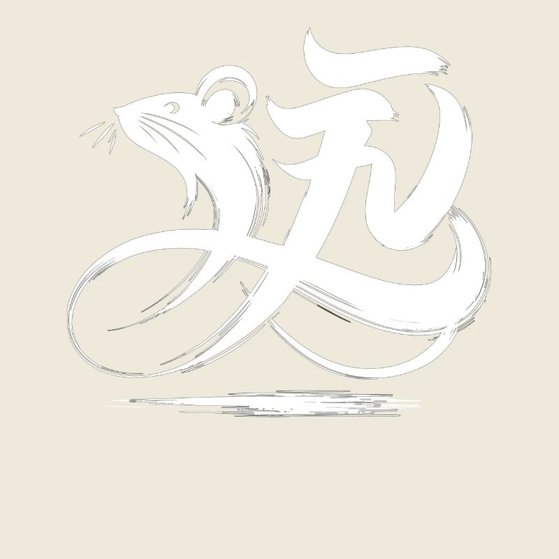 Ratte Chinesisches Tierkreiszeichen-Kalligraphie-Symbol