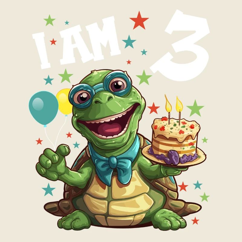 Ich bin 3 Schildkröten Schildkröte 3. Geburtstag