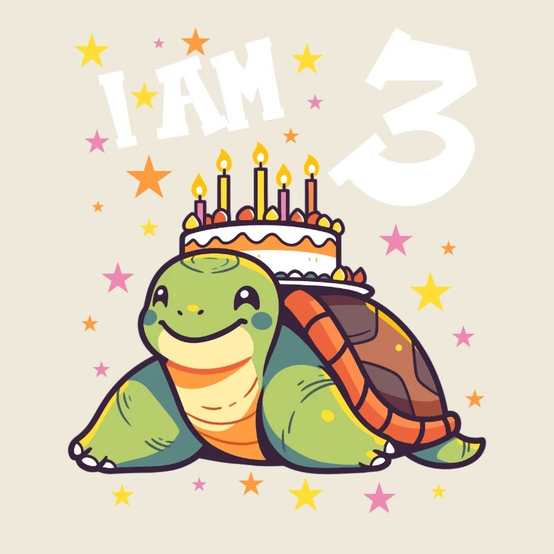 Ich bin 3 Schildkröten Schildkröte 3. Geburtstag