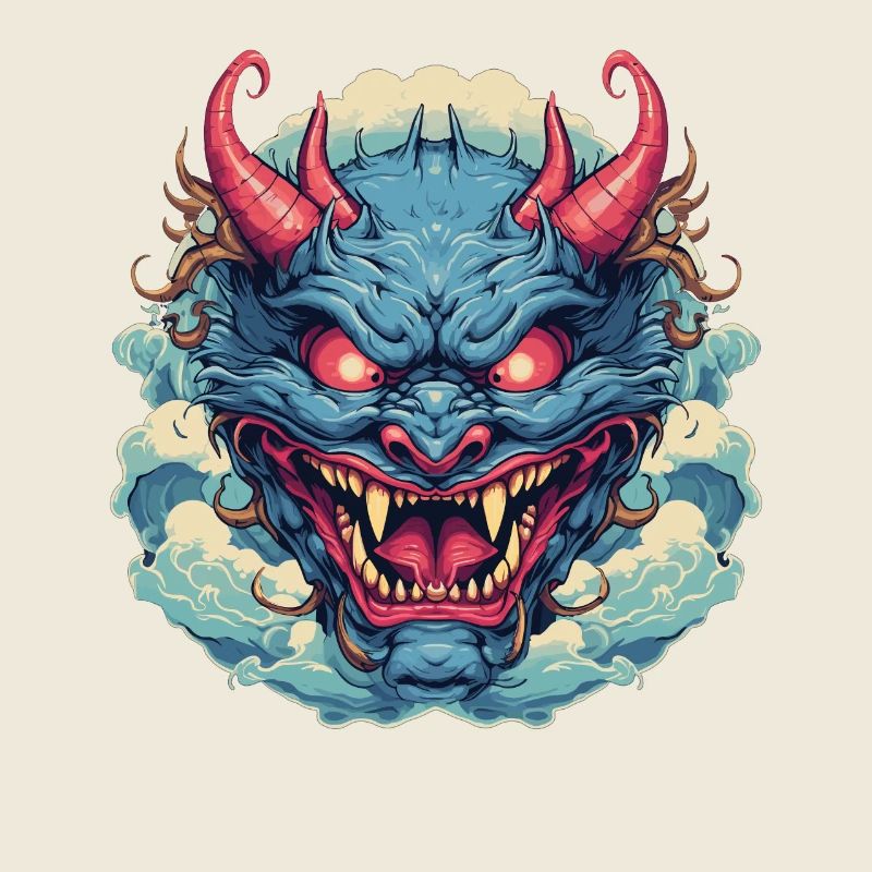 Japanese Hannya Demon Samurai Warrior Oni Mask