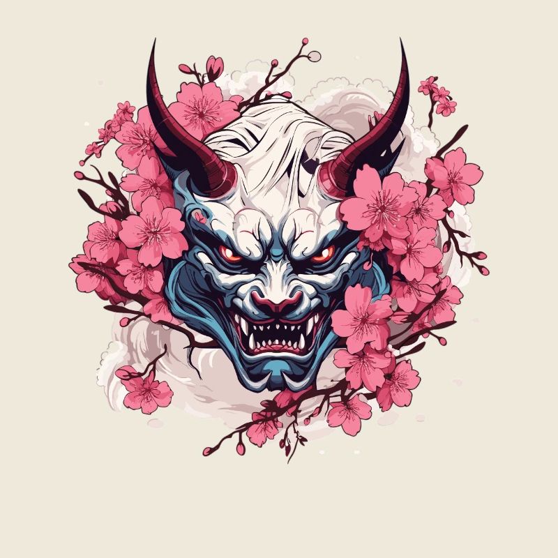 Japanischer Hannya Dämon Samurai Warrior Oni Maske