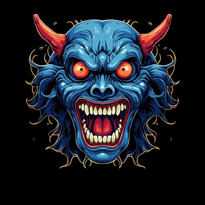 Japanese Hannya Demon Samurai Warrior Oni Mask
