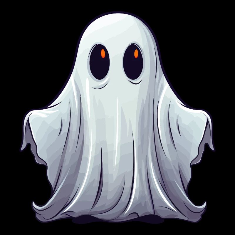 Kleiner knuffiger Geist mit leuchtenden Augen