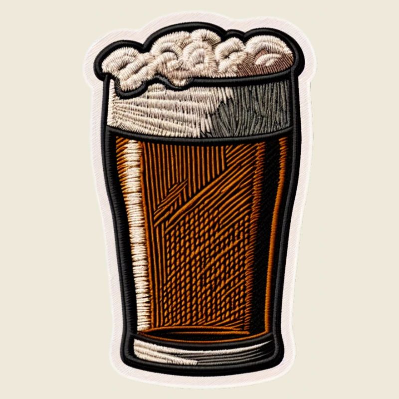 Bierglas Patch Stickerei