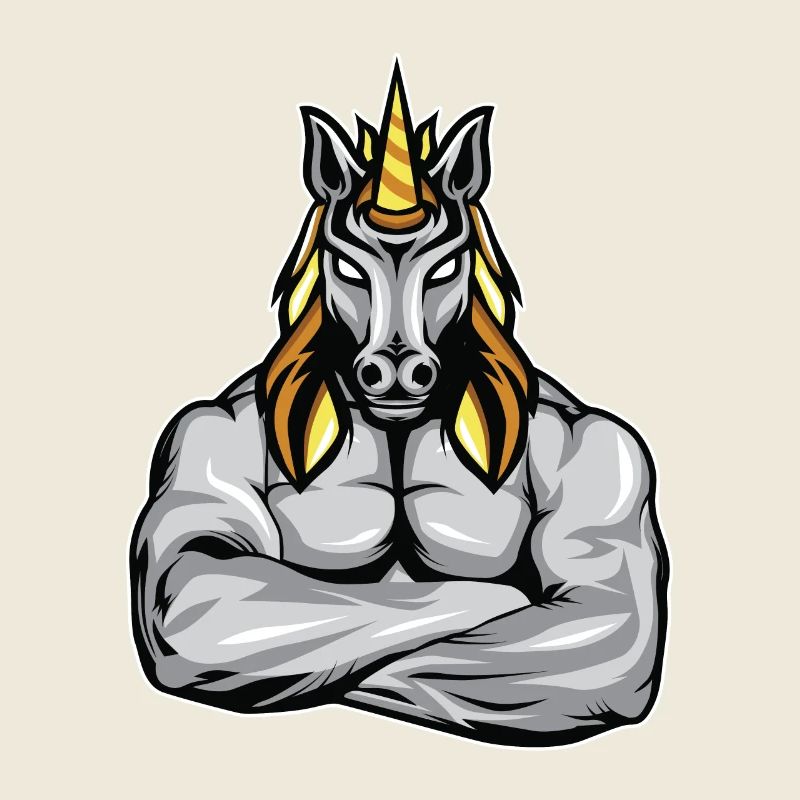 Cadeau de remise en forme de muscles licorne bodybuilder