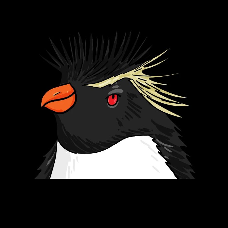 Pinguin mit Haare Felsenpinguin