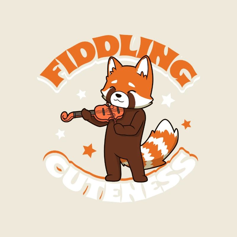 Mignonnerie de violon - Panda roux au violon