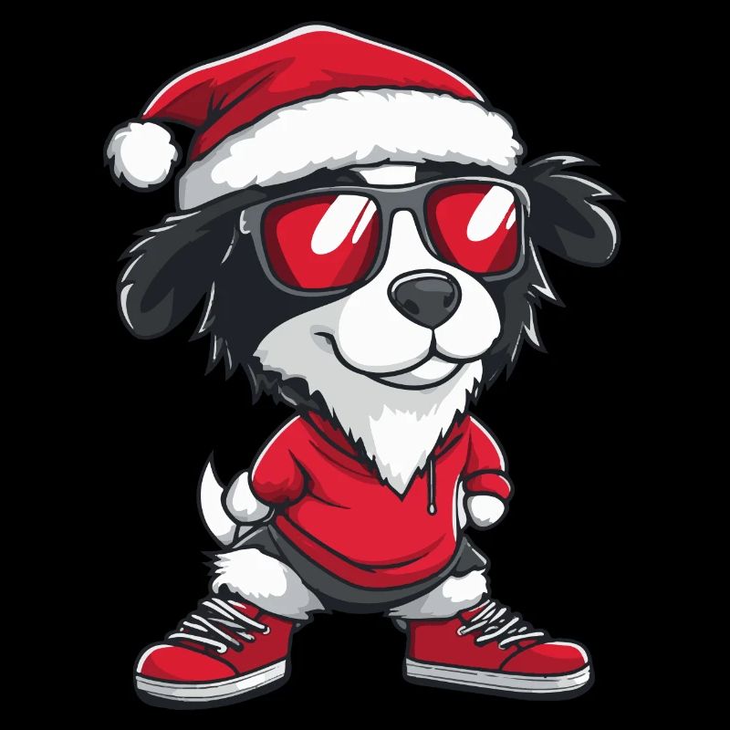 Border Collie Chien Noël Cool Noël