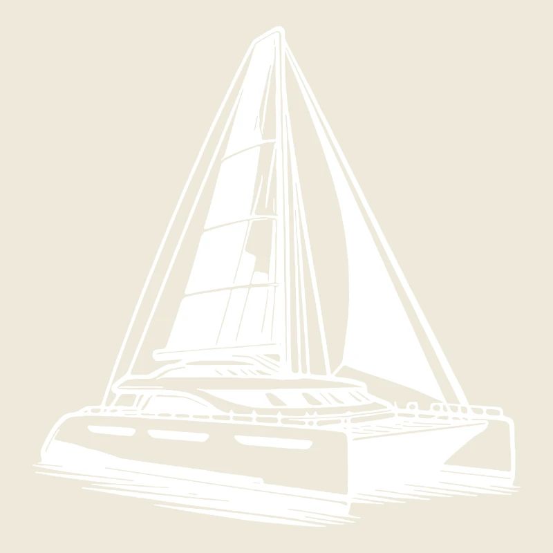 Double hull catamaran sailboat