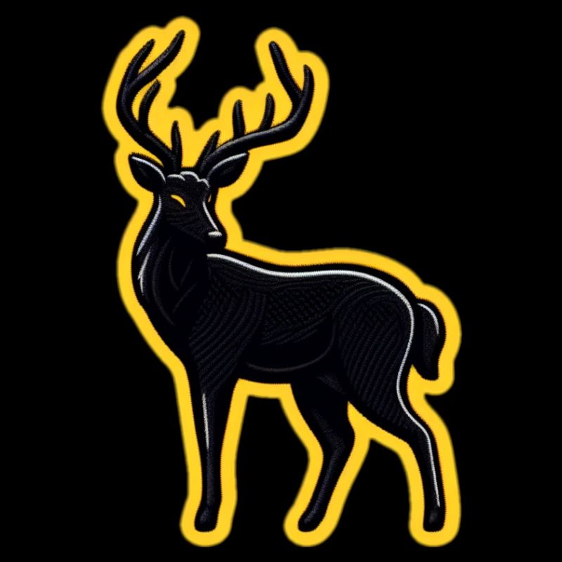 Black and yellow deer.