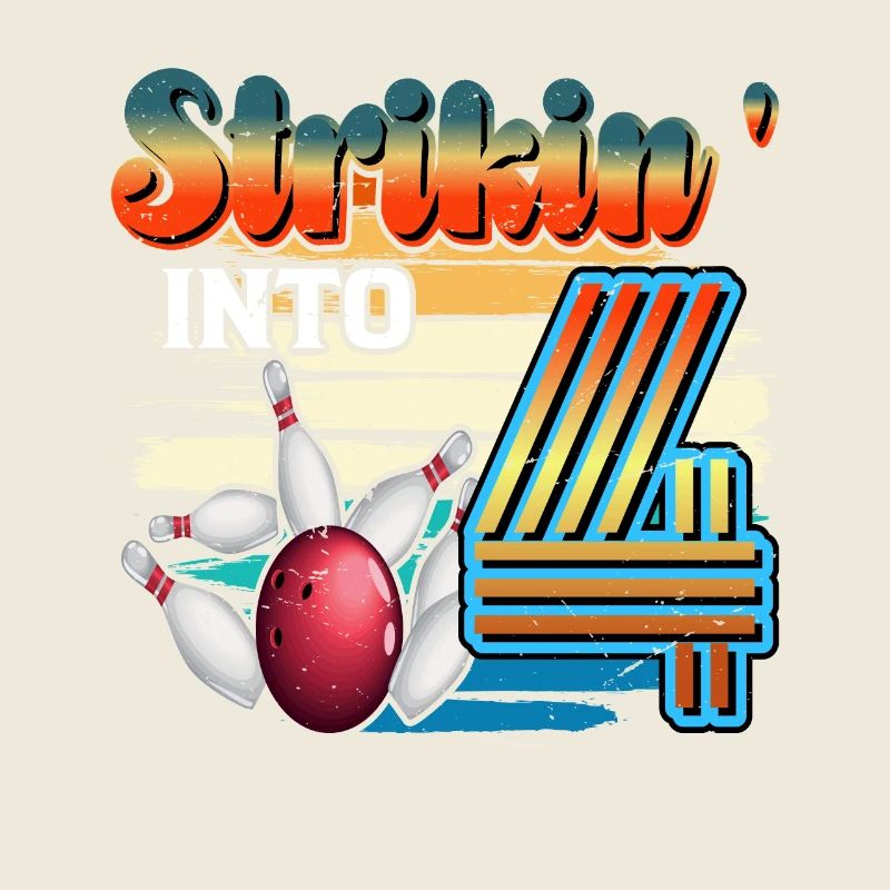 Strikin' Into 4 Bowling Bowler 4. Geburtstag Feier