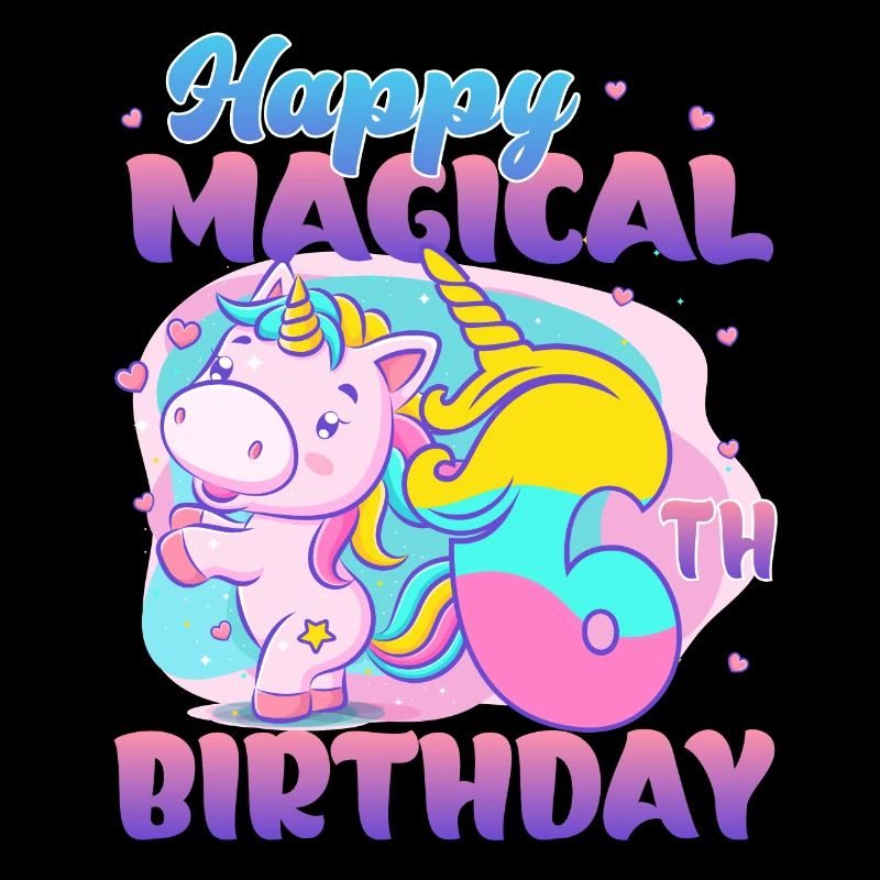 Alles Gute Zum 6. Geburtstag Einhorn Pony