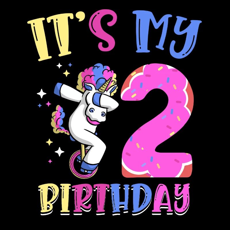 Es Ist Mein 2 Geburtstag Tupfende Einhorn Pony 2.