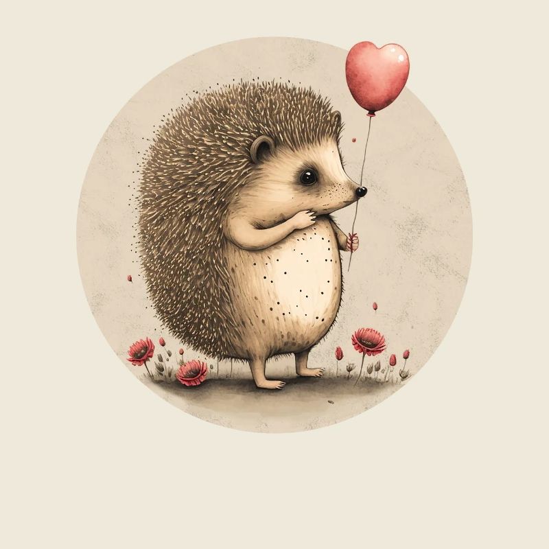 Igel mit Herz-Ballon