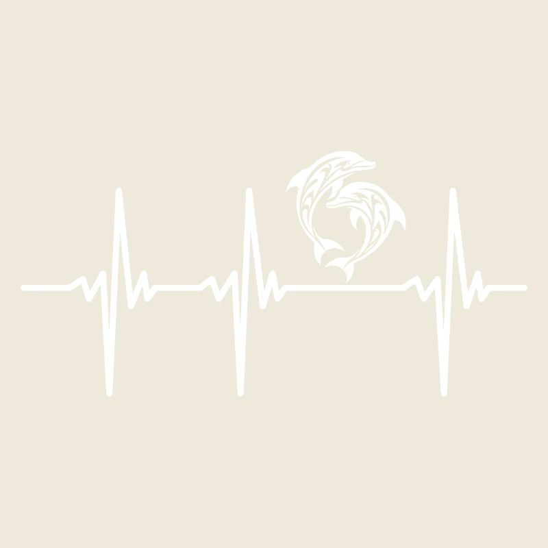 Heartbeat for two cute dolphins