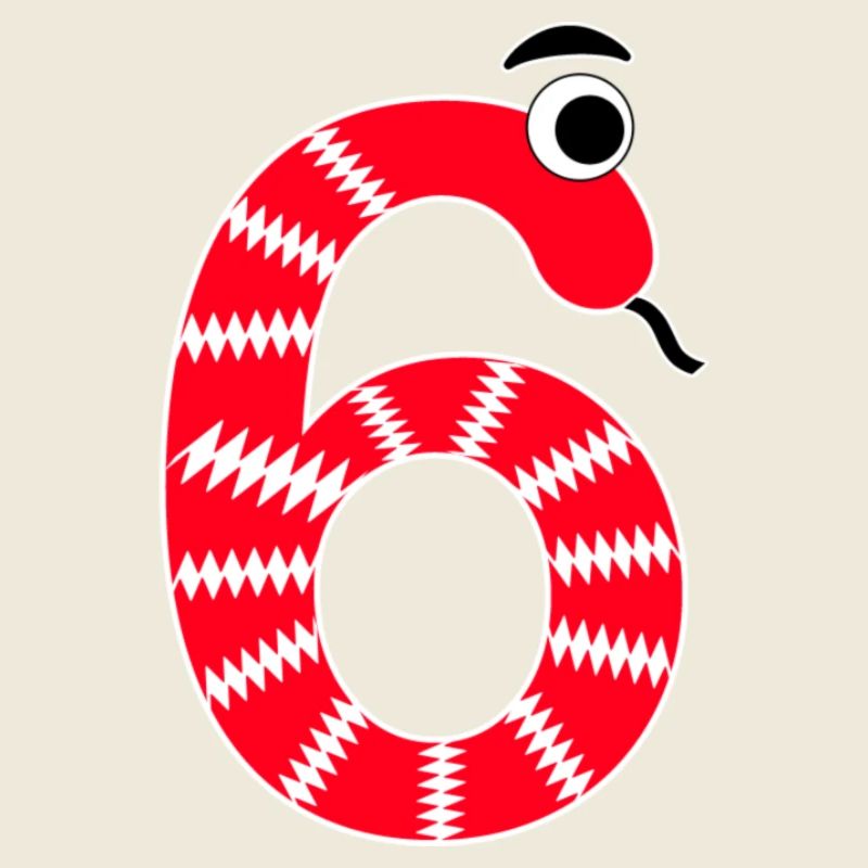 Number 6 Snake Red Kids