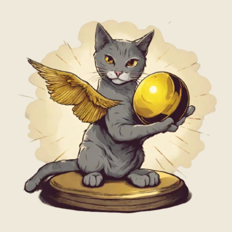 Chat avec le mouchard doré