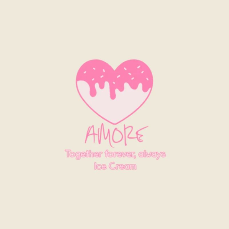 Logo coeur - crème glacée - rose