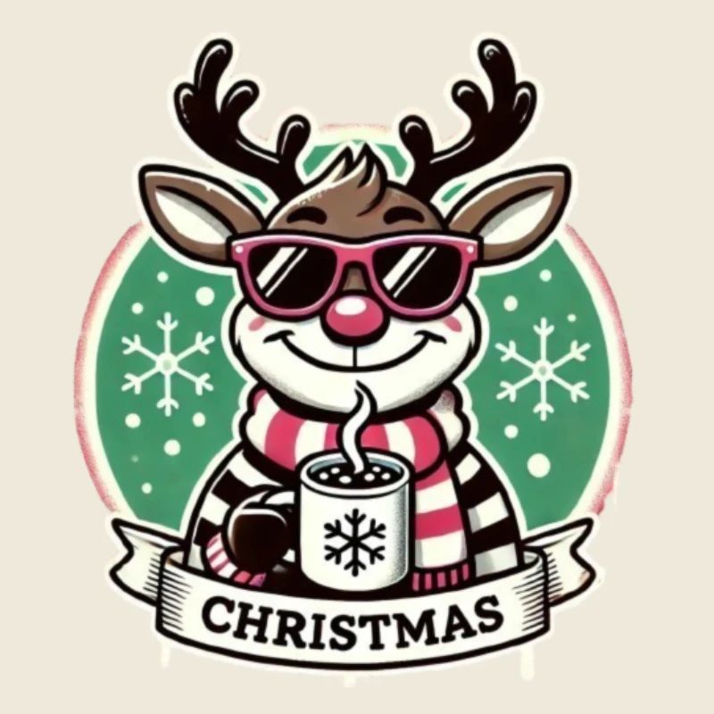 Reindeer with Cocoa – Funny Christmas T-Shirt