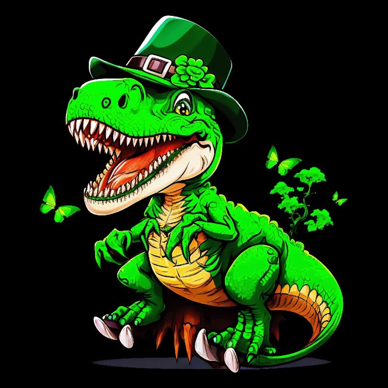 St. Patrick Day T-Rex Dinosaurier mit Hut