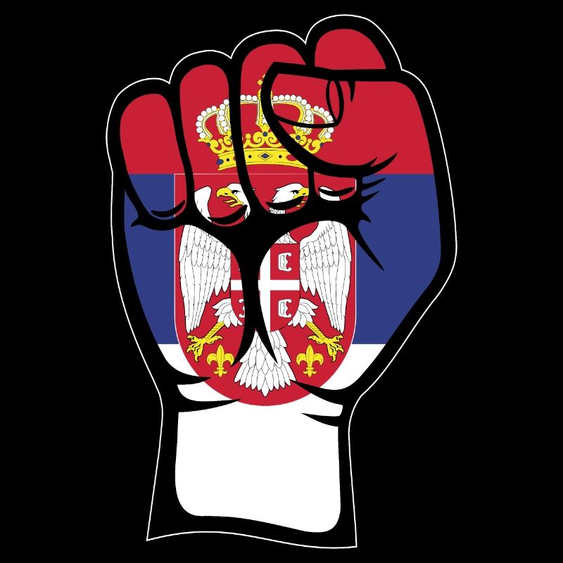 Poing drapeau de la Serbie