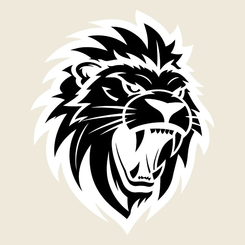 Roaring Lion Head Tattoo Style Elegant Mane
