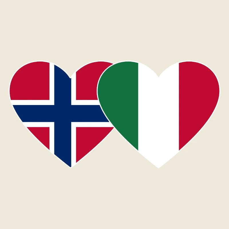 Norwegen Italien Flagge Herz