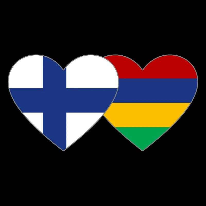 Finnland Mauritius Flagge Herz