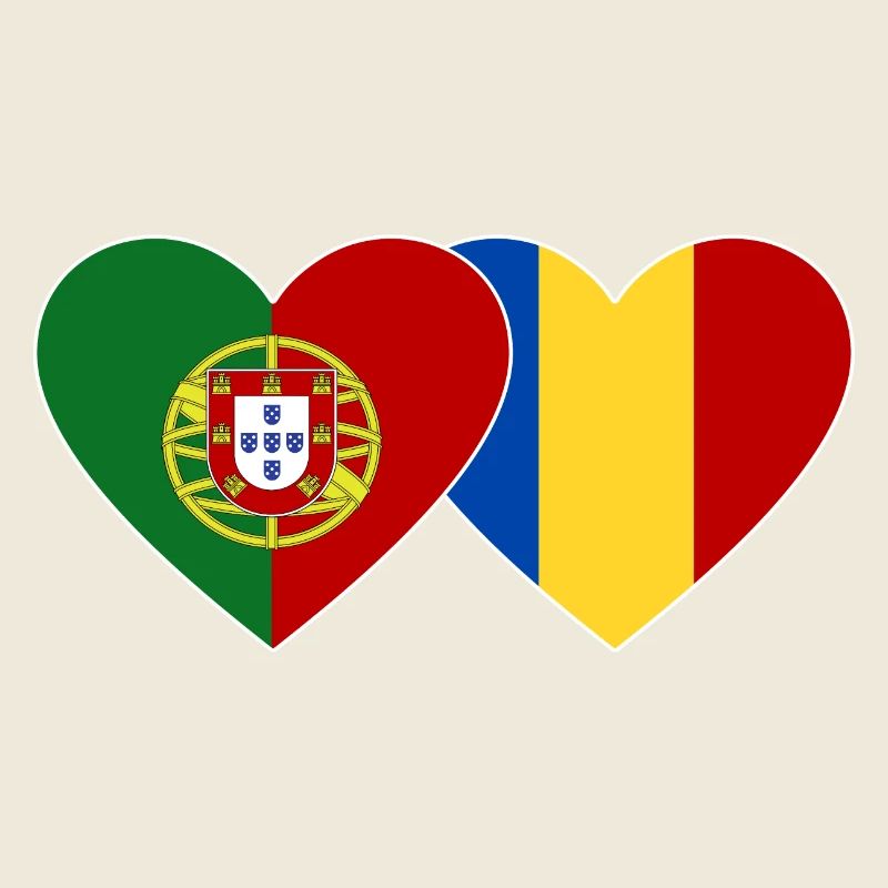 Portugal Roumanie Drapeau Coeur