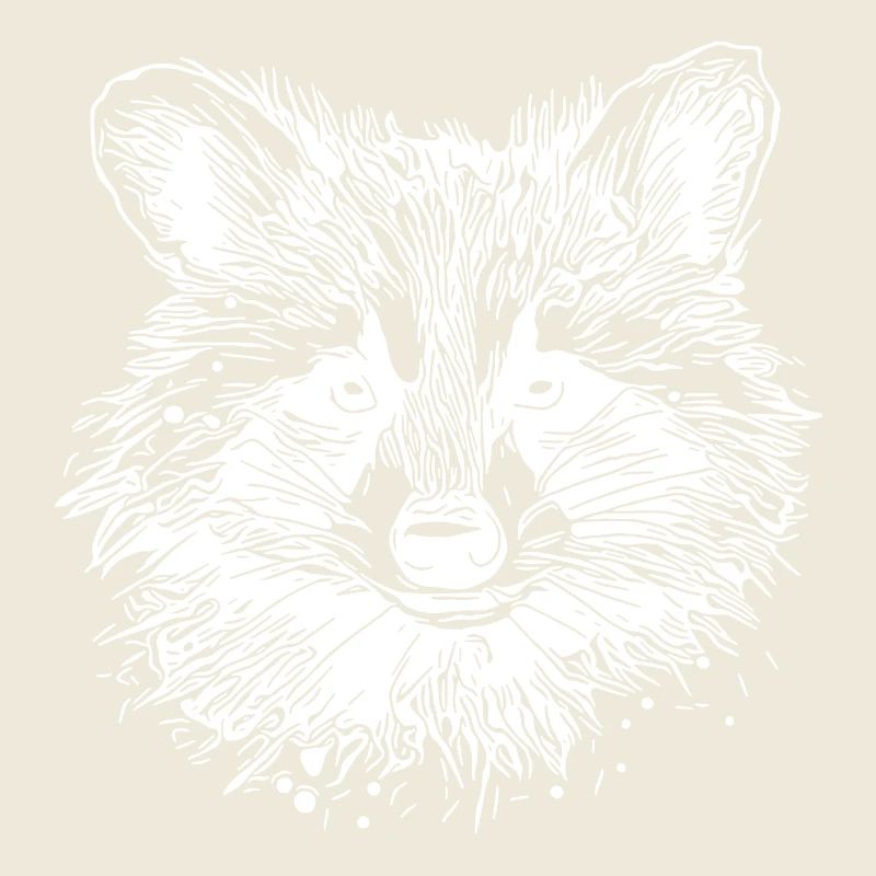 Cute Little Raccoon Face Portrait