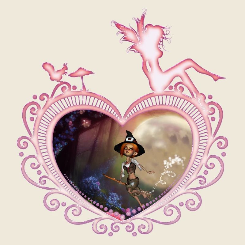 Mignonne petite sorcière volant avec un balai