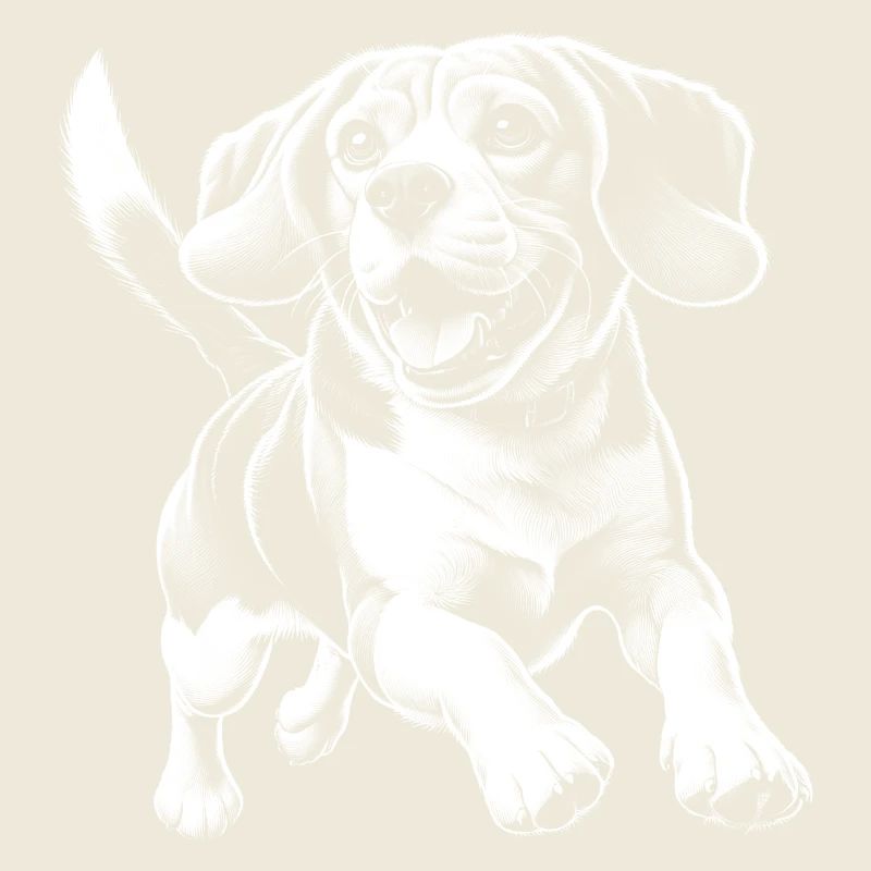 Fröhlicher Beagle als süßes Porträt