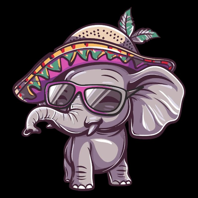 Elephant Comic Funny Sombrero