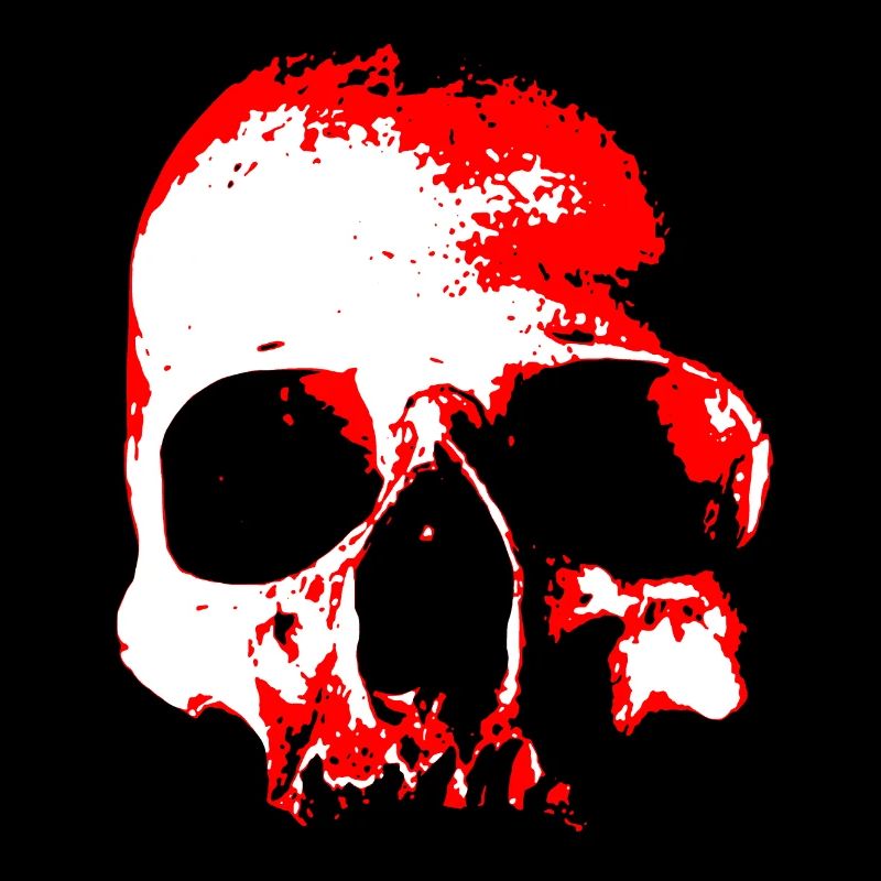 Roter Schädel Kontrast