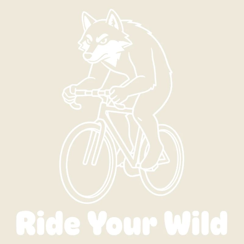 Wolfsradfahrer auf Fahrrad