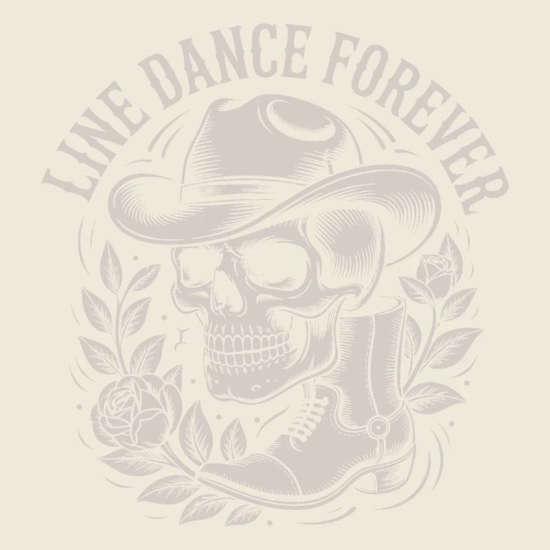Schädel mit Cowboyhut Line Dance Forever