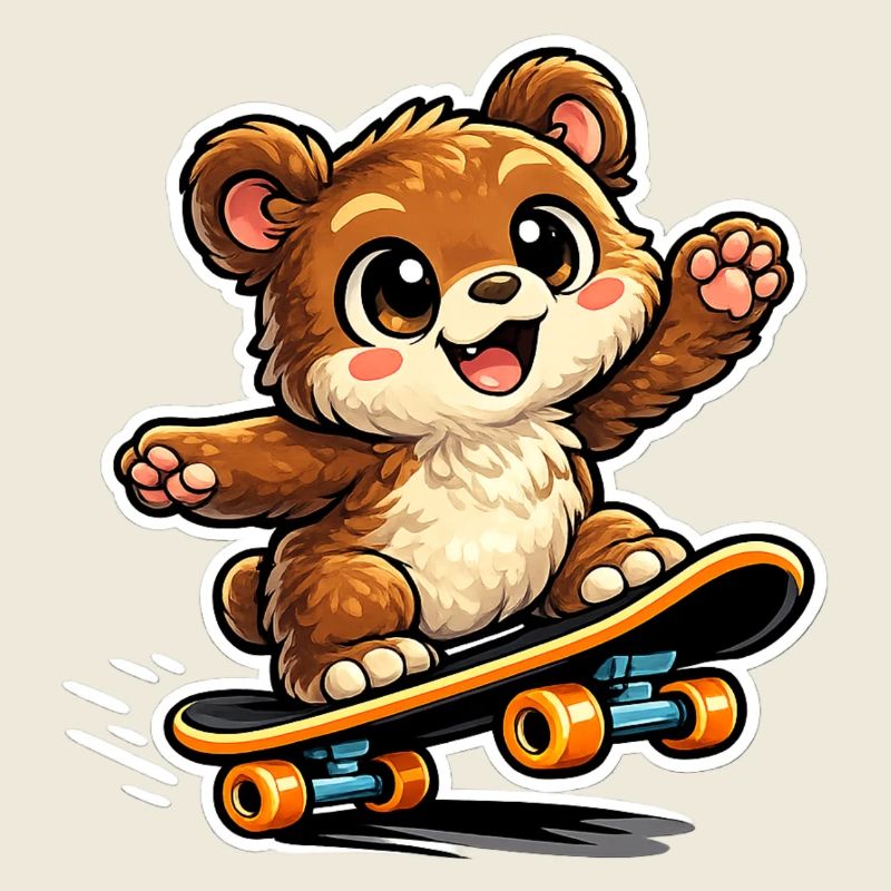 Kuschelbär Skateboard-Abenteuer