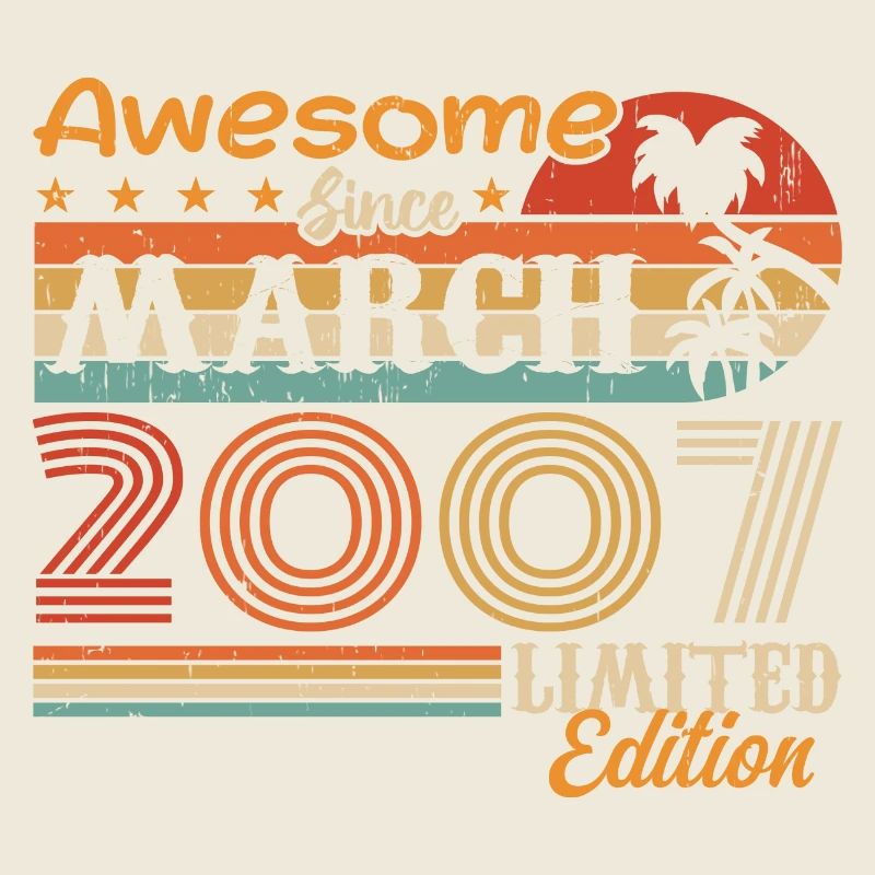March 2007 Vintage 2007 Retro Birthday Gift