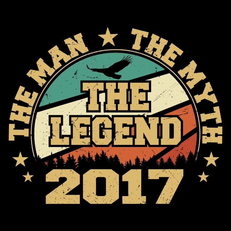 2017 Anniversaire Né en 2017 Retro Vintage