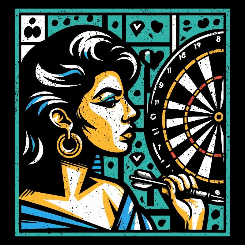 Dart jouant dames - cadeau Cool