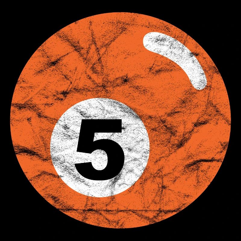 Billard Billardkugel orange fünf five vintage